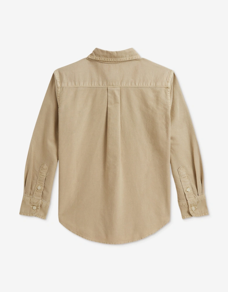 Ralph Lauren Boys Cotton Oxford Shirt in Ivory