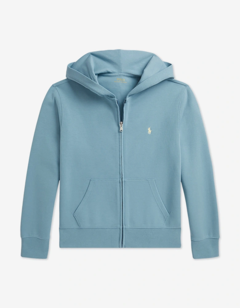Ralph Lauren Boys Double Knit Tech Zip Up Top in Blue