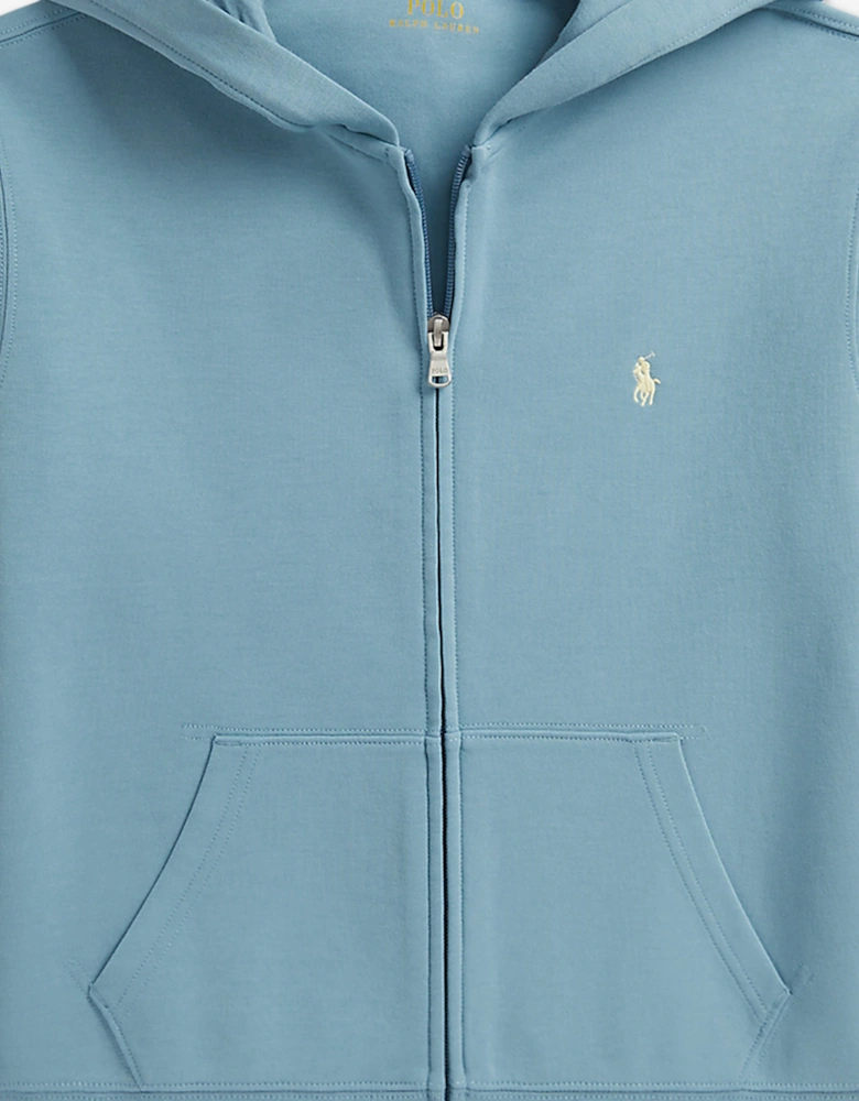 Ralph Lauren Boys Double Knit Tech Zip Up Top in Blue