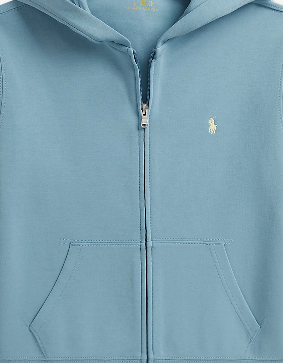 Ralph Lauren Boys Double Knit Tech Zip Up Top in Blue