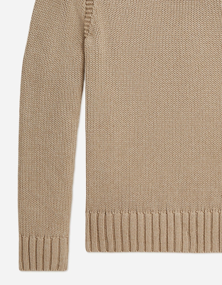 Ralph Lauren Boys Iconic Flag Jumper in Beige