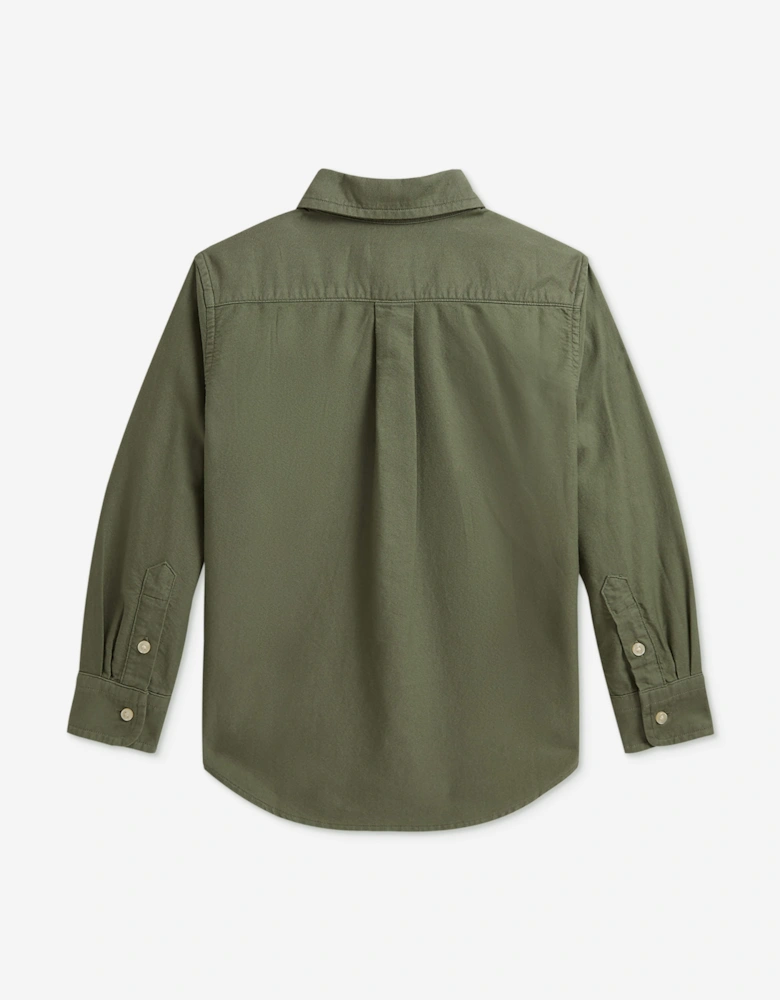 Ralph Lauren Boys Cotton Oxford Shirt in Green