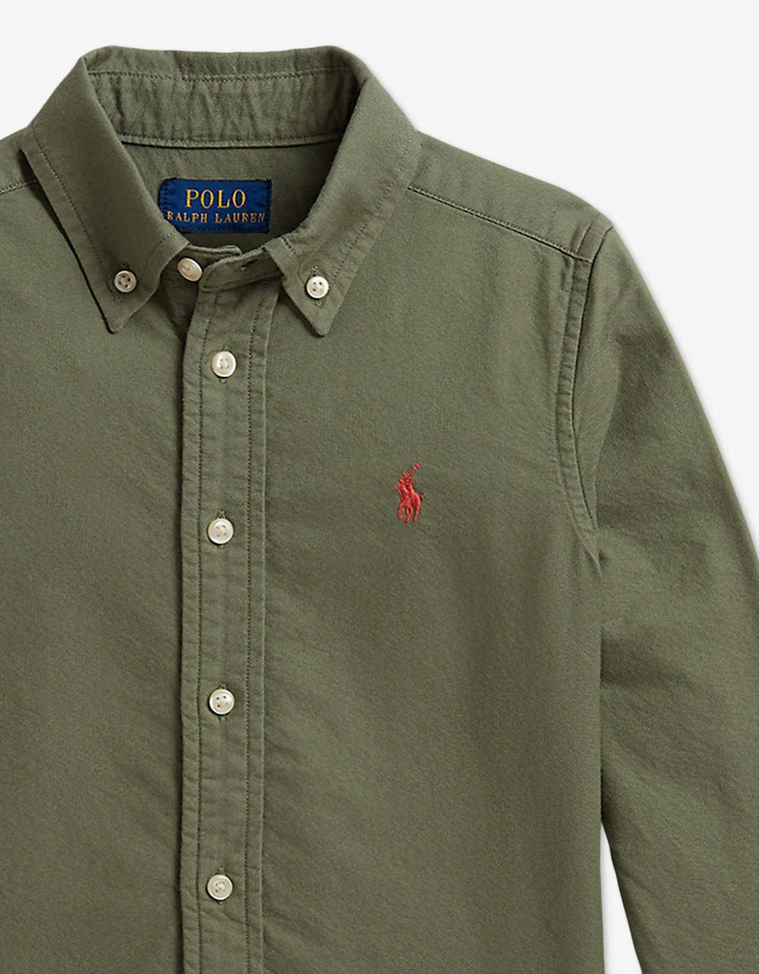 Ralph Lauren Boys Cotton Oxford Shirt in Green