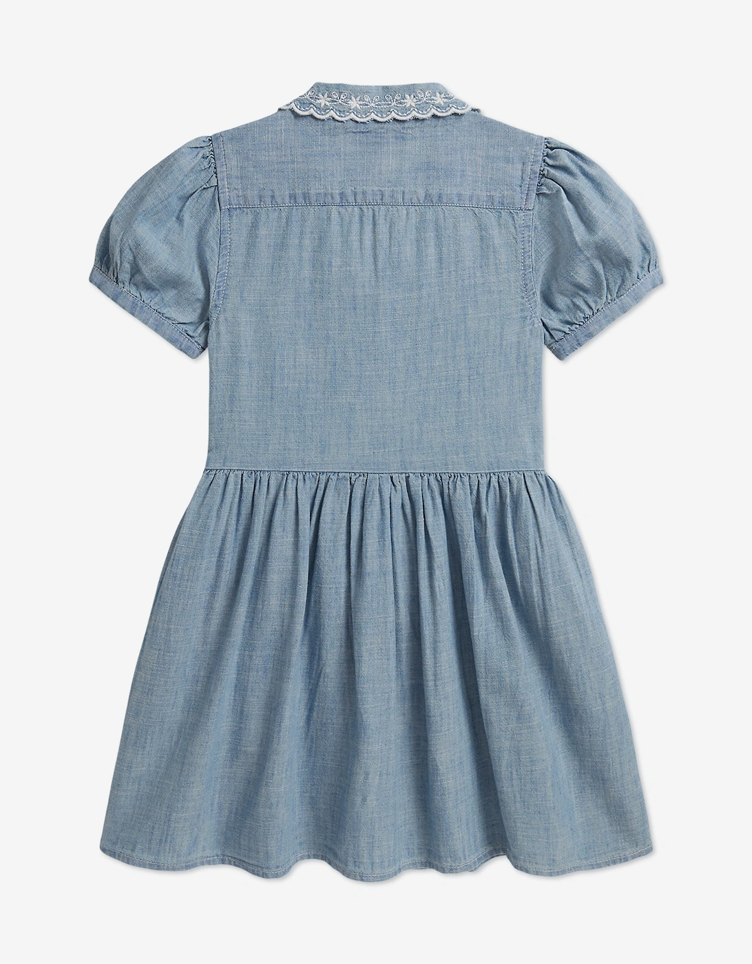 Ralph Lauren Girls Chambray Shirt Dress in Blue