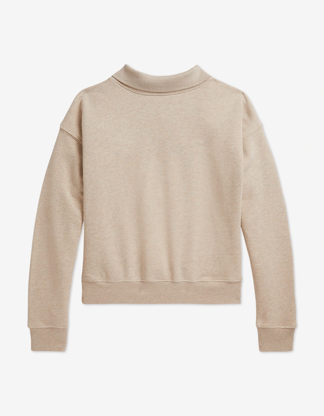 Ralph Lauren Girls French Terry Knit Flag Sweatshirt in Beige