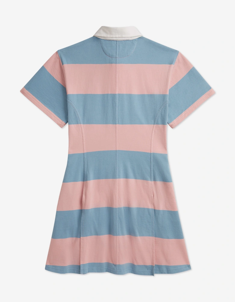 Ralph Lauren Girls Striped Fit and Flare Jersey Dress in Blue