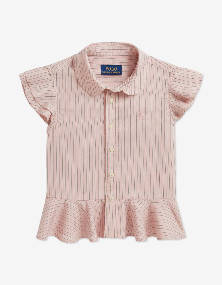 Ralph Lauren Girls Cotton Dobby Blouse in Pink