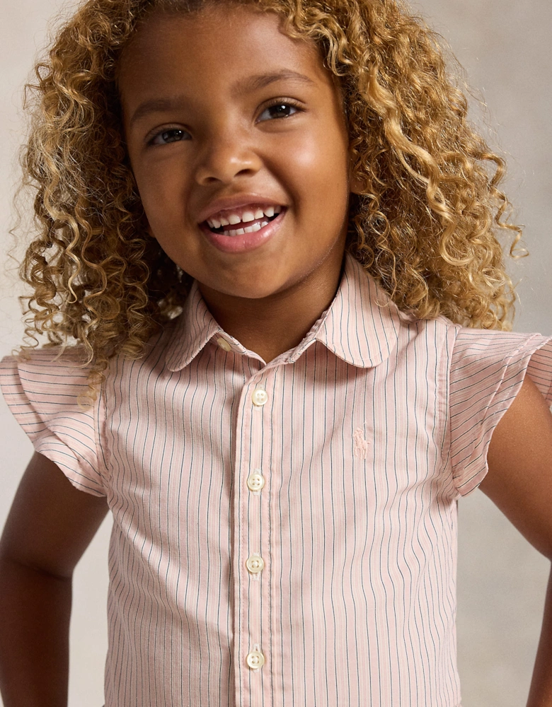 Ralph Lauren Girls Cotton Dobby Blouse in Pink