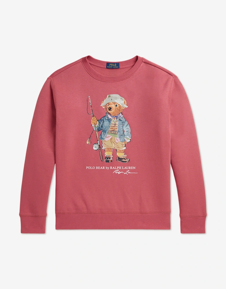 Ralph Lauren Boys Polo Bear Sweatshirt in Pink