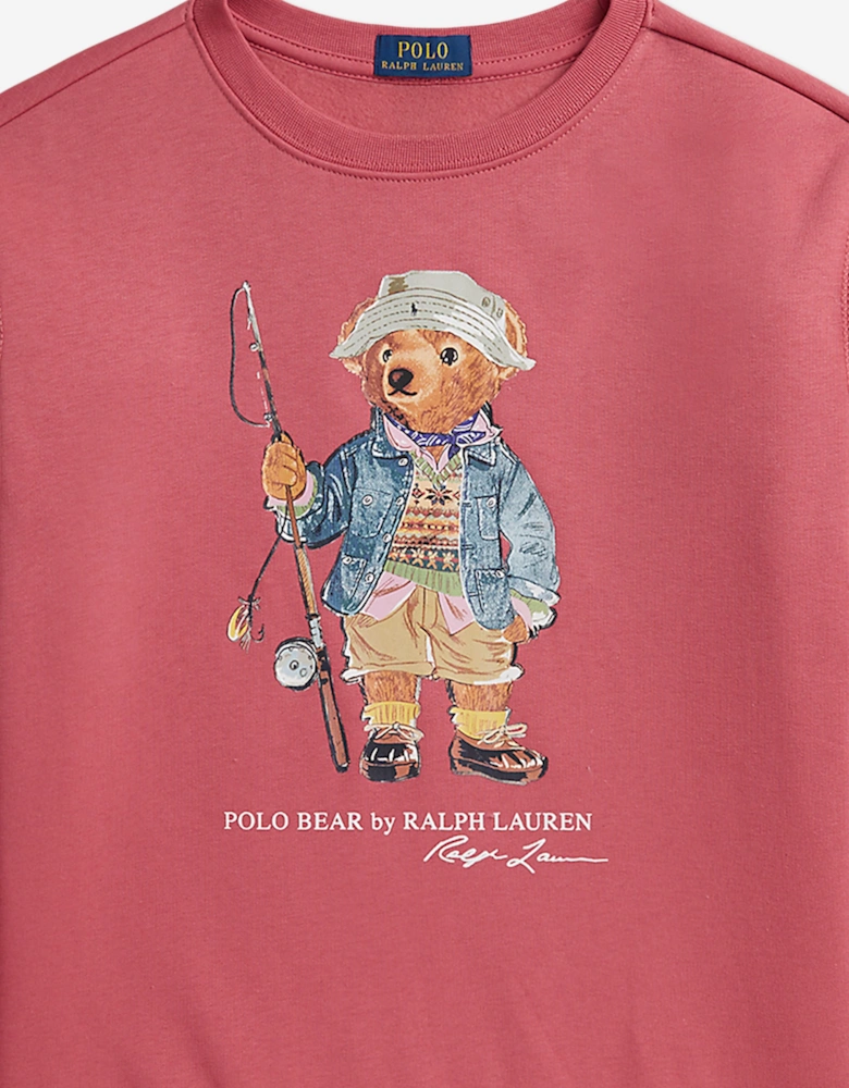 Ralph Lauren Boys Polo Bear Sweatshirt in Pink