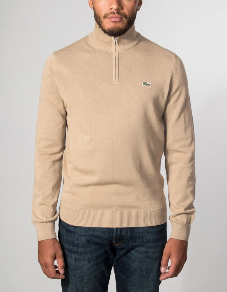 Regular Fit Quarter Zip Knit Jumper