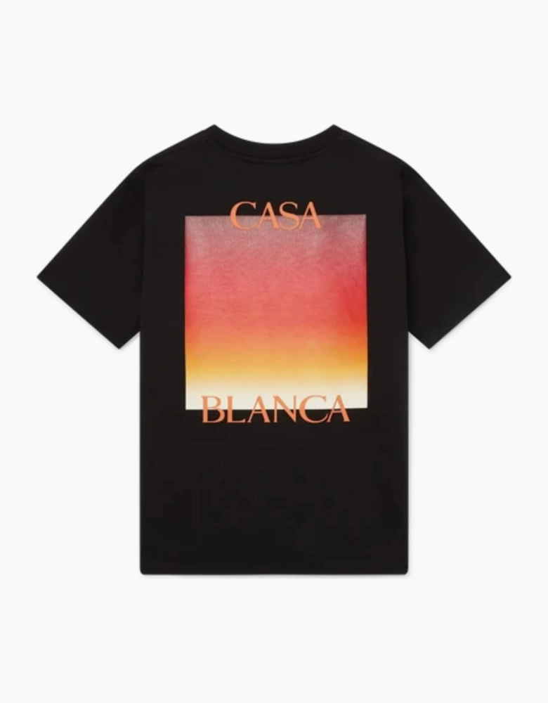 CASABLANCA GRADIENT SQUARE TEE BLACK