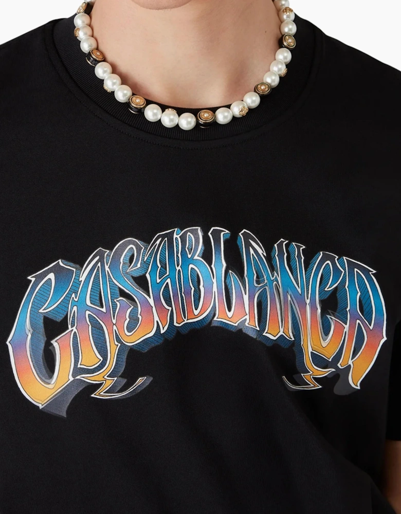 CASABLANCA GRADIENT GOTHIC TEE BLACK