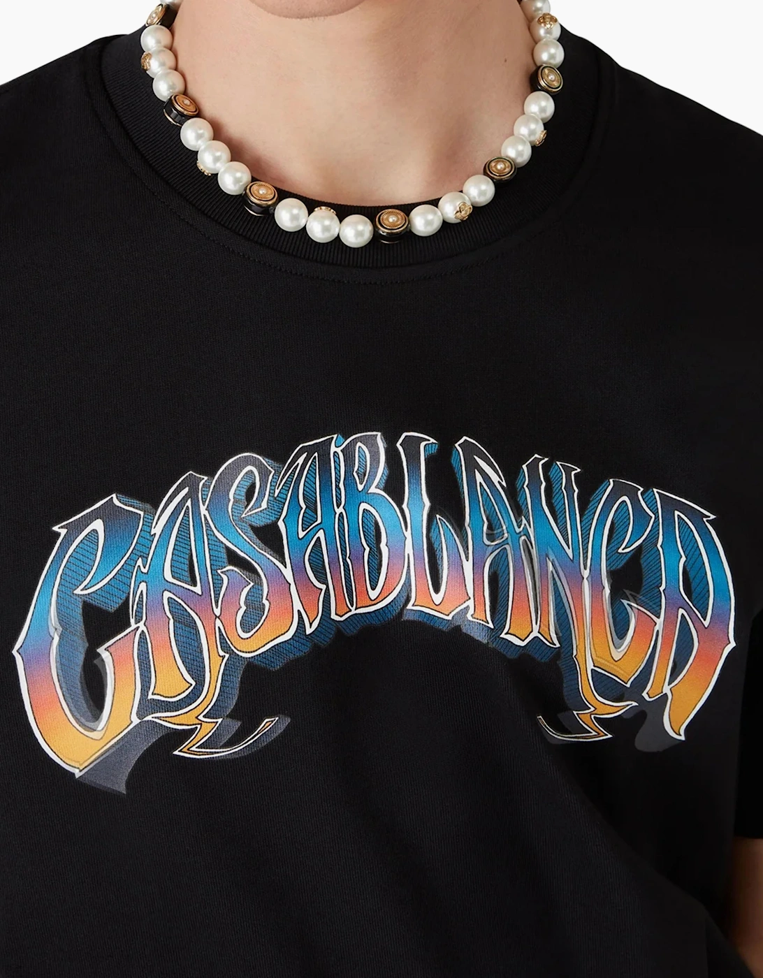 CASABLANCA GRADIENT GOTHIC TEE BLACK