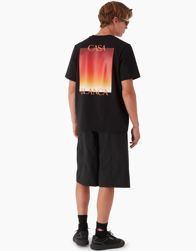 CASABLANCA GRADIENT SQUARE TEE BLACK