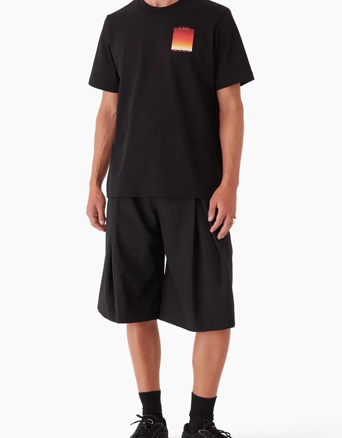 CASABLANCA GRADIENT SQUARE TEE BLACK