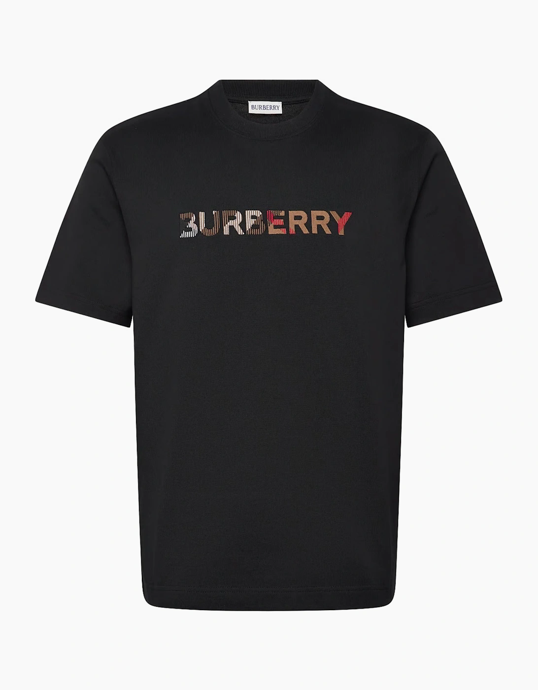 BURBERRY EMBROIDERED CHECK LOGO TEE BLACK, 5 of 4