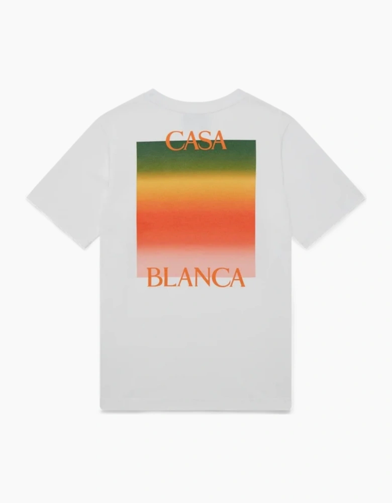 CASABLANCA GRADIENT CASA LOGO TEE WHITE