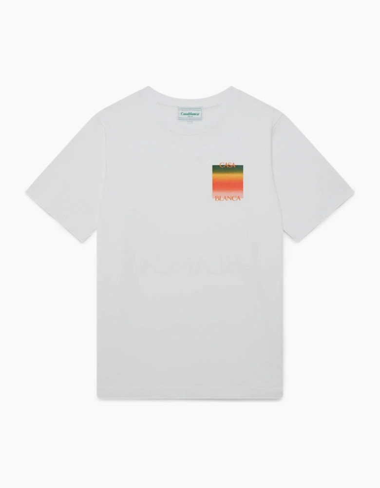 CASABLANCA GRADIENT CASA LOGO TEE WHITE