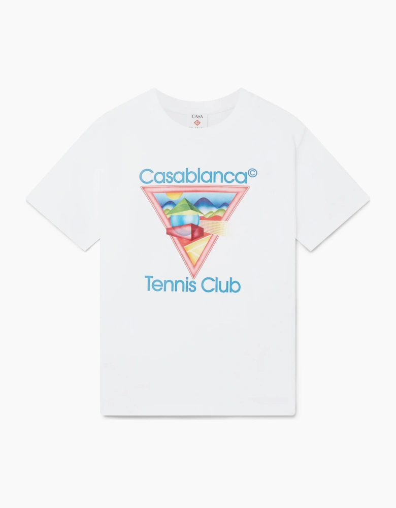 CASABLANCA TENNIS CLUB ICON TEE WHITE