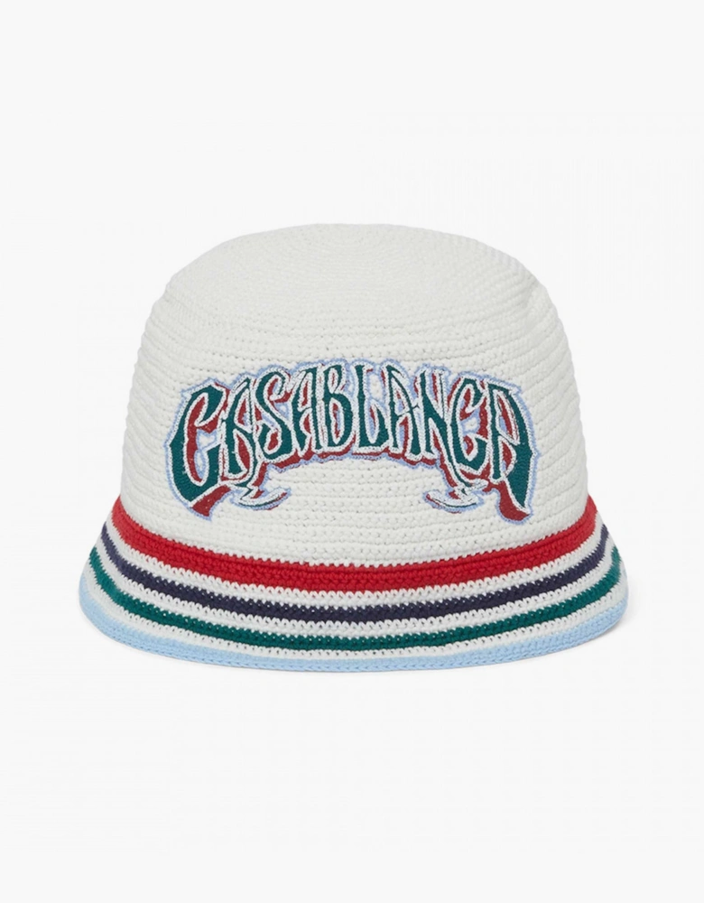 CASABLANCA GOTHIC CROTCHET HAT WHITE