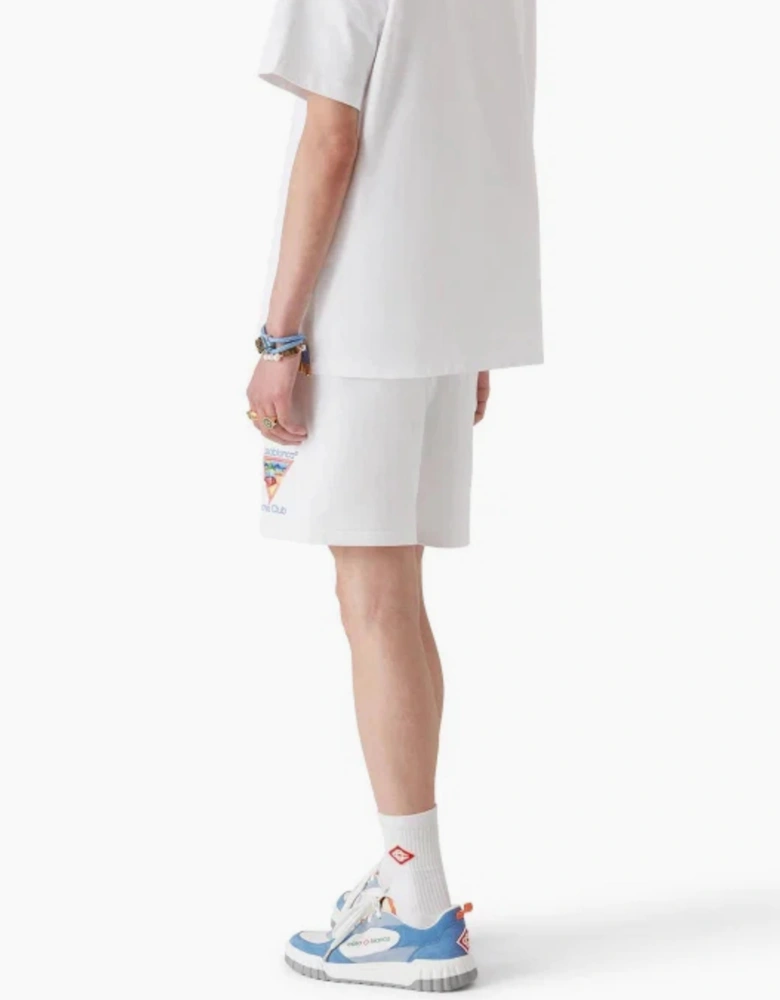 CASABLANCA TENNIS CLUB ICON SWEAT SHORTS WHITE