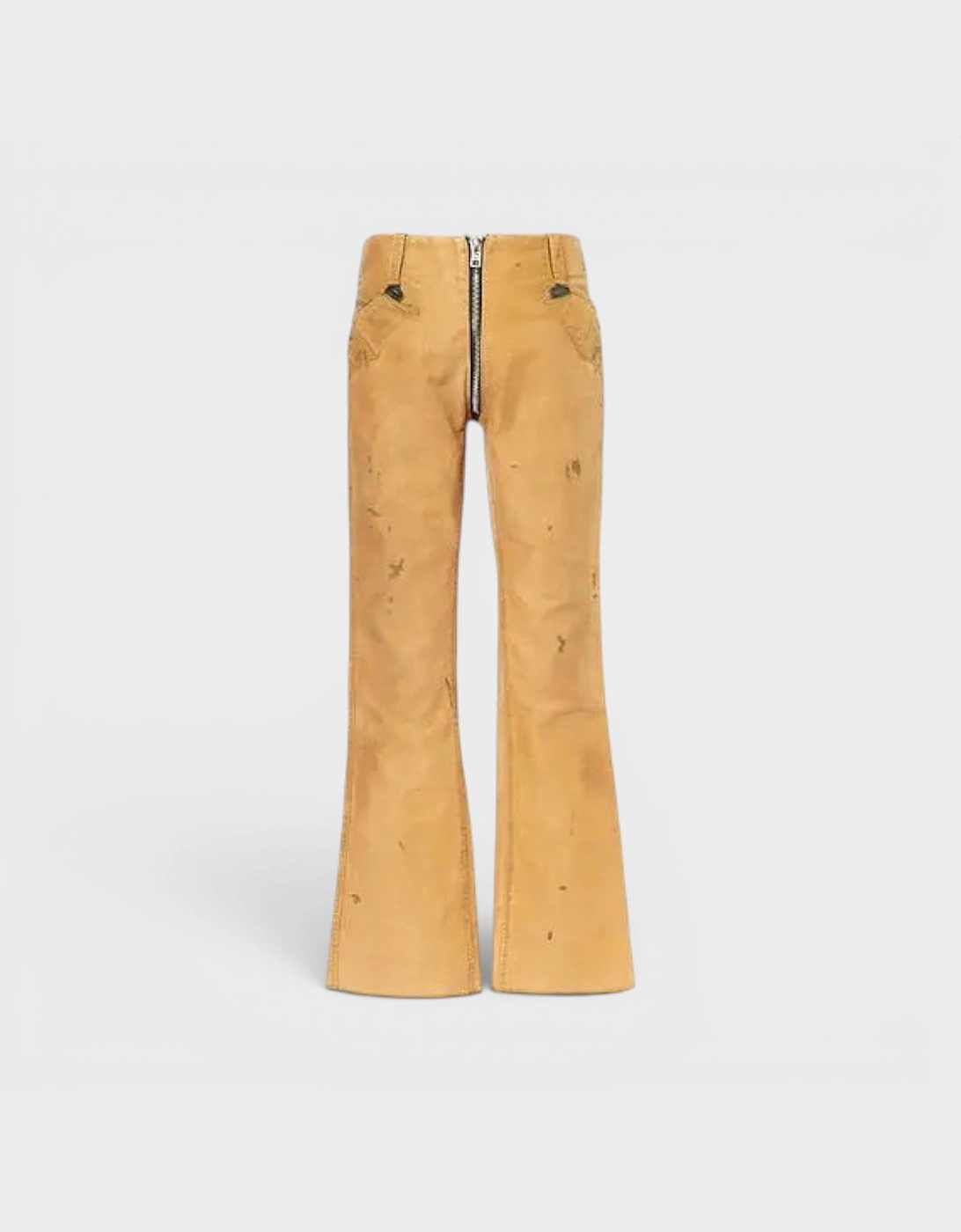 Broadway Paint Splatter Slim Fit Jeans Tan Brown