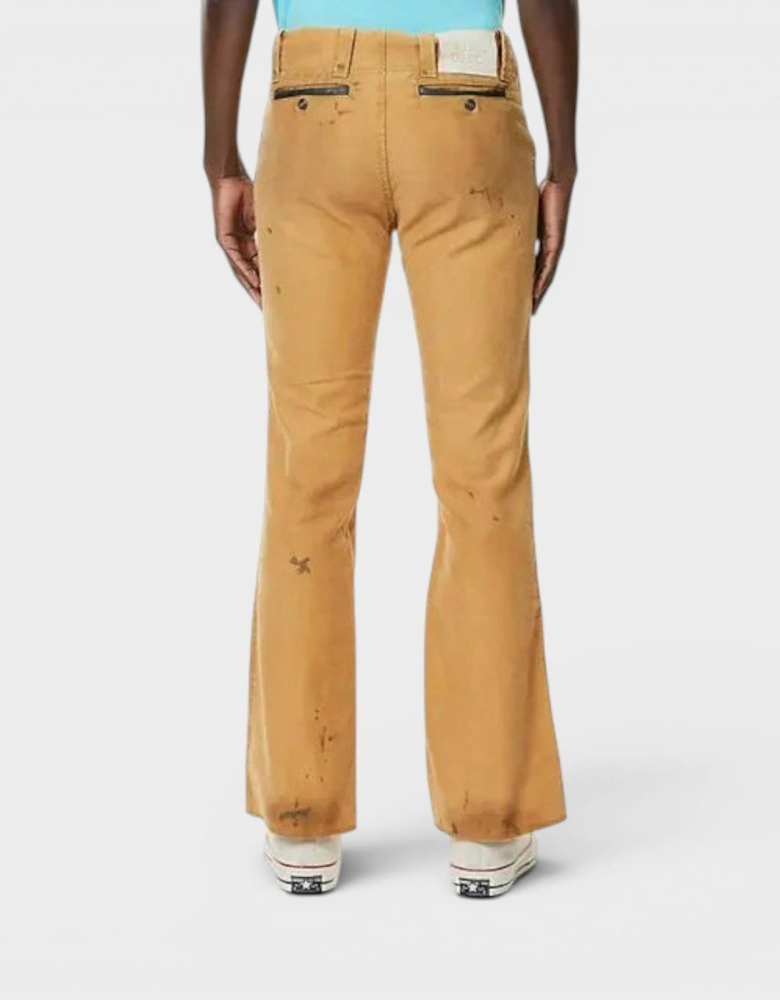 Broadway Paint Splatter Slim Fit Jeans Tan Brown