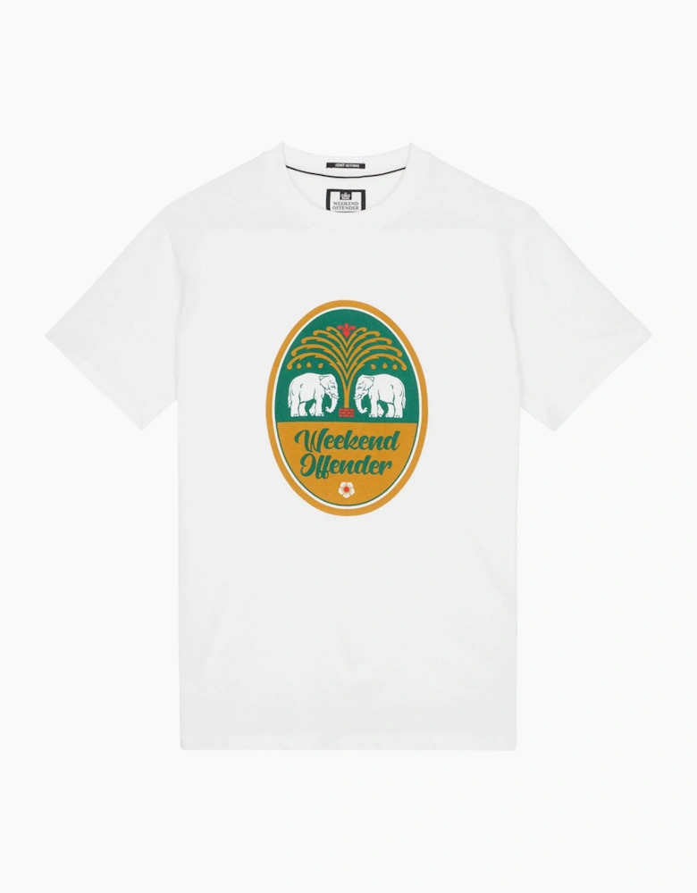 Weekend Offender Chang Graphic T-Shirt White Short Sleeve Cotton Casual Tee Top