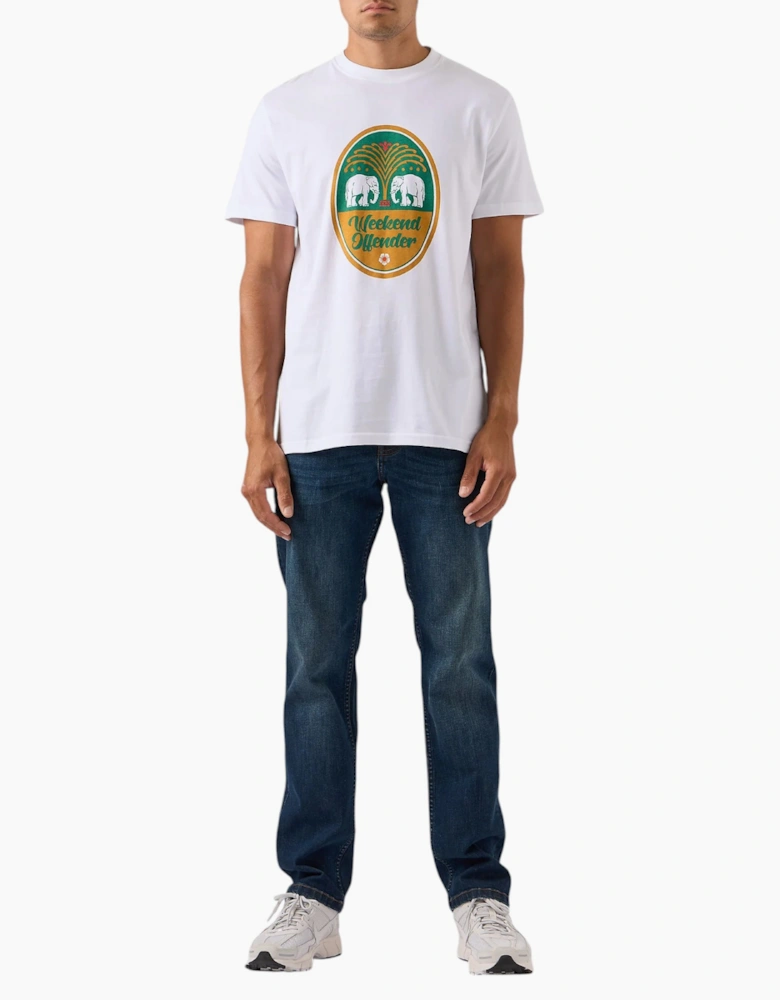Weekend Offender Chang Graphic T-Shirt White Short Sleeve Cotton Casual Tee Top