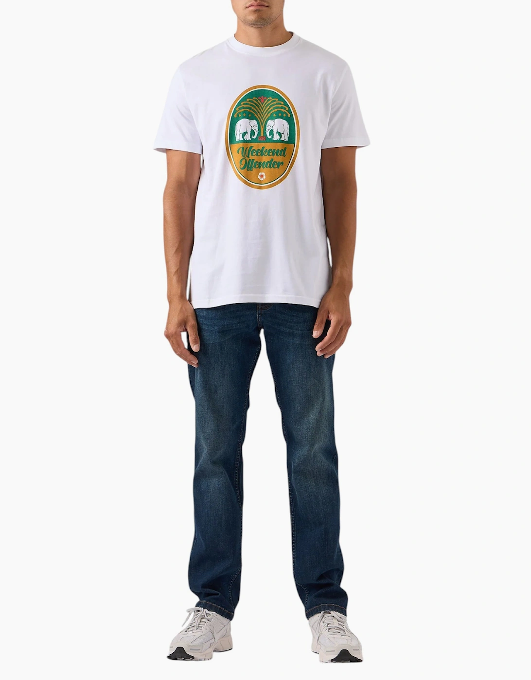 Weekend Offender Chang Graphic T-Shirt White Short Sleeve Cotton Casual Tee Top