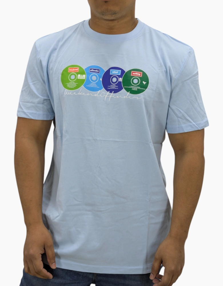 Weekend Offender Mens T Shirts Disks Crew Neck Short Sleeve Casual Cotton New