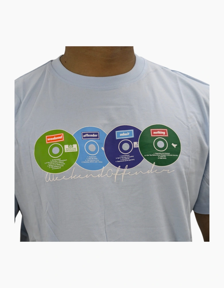 Weekend Offender Mens T Shirts Disks Crew Neck Short Sleeve Casual Cotton New