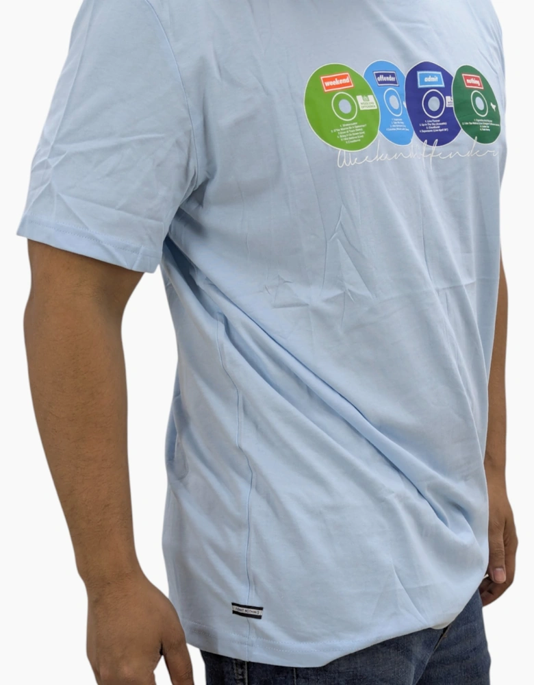 Weekend Offender Mens T Shirts Disks Crew Neck Short Sleeve Casual Cotton New