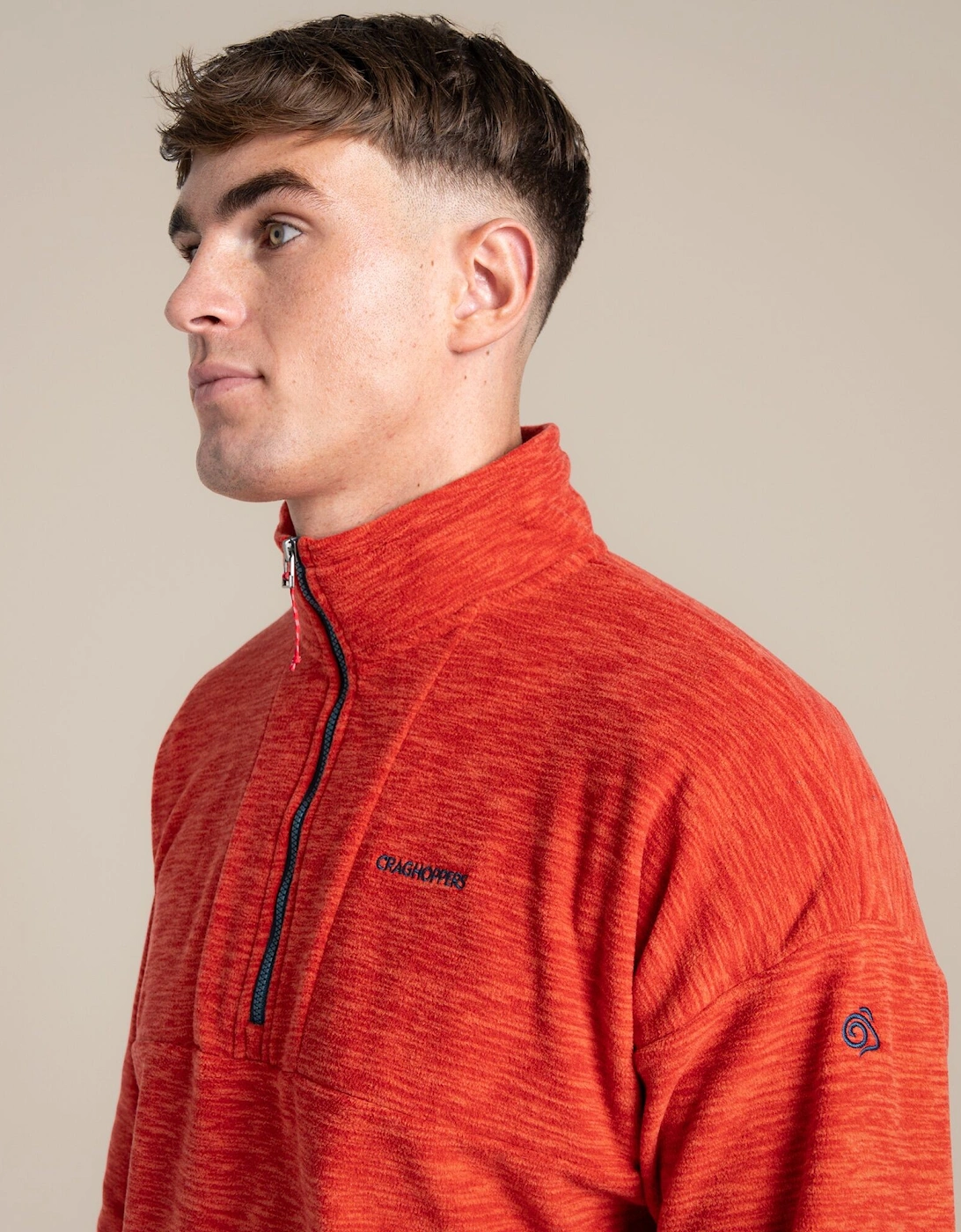 Craghoppers Mens Esk Colour Block Melange Half Zip Fleece Top