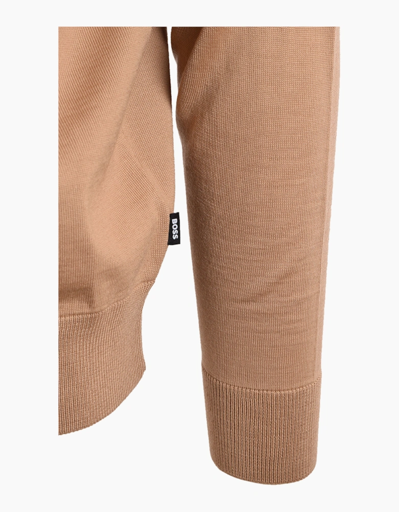 Boss Black BOSS H EBENJI HALF ZIP KNITWEAR MEDIUM BEIGE