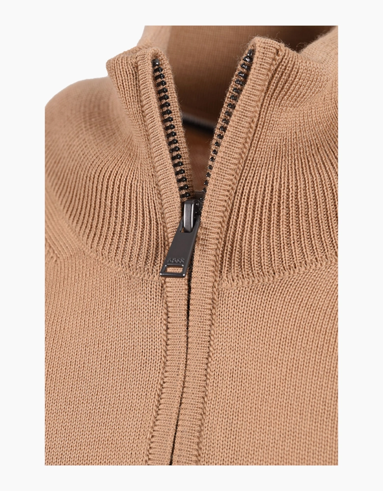 Boss Black BOSS H EBENJI HALF ZIP KNITWEAR MEDIUM BEIGE