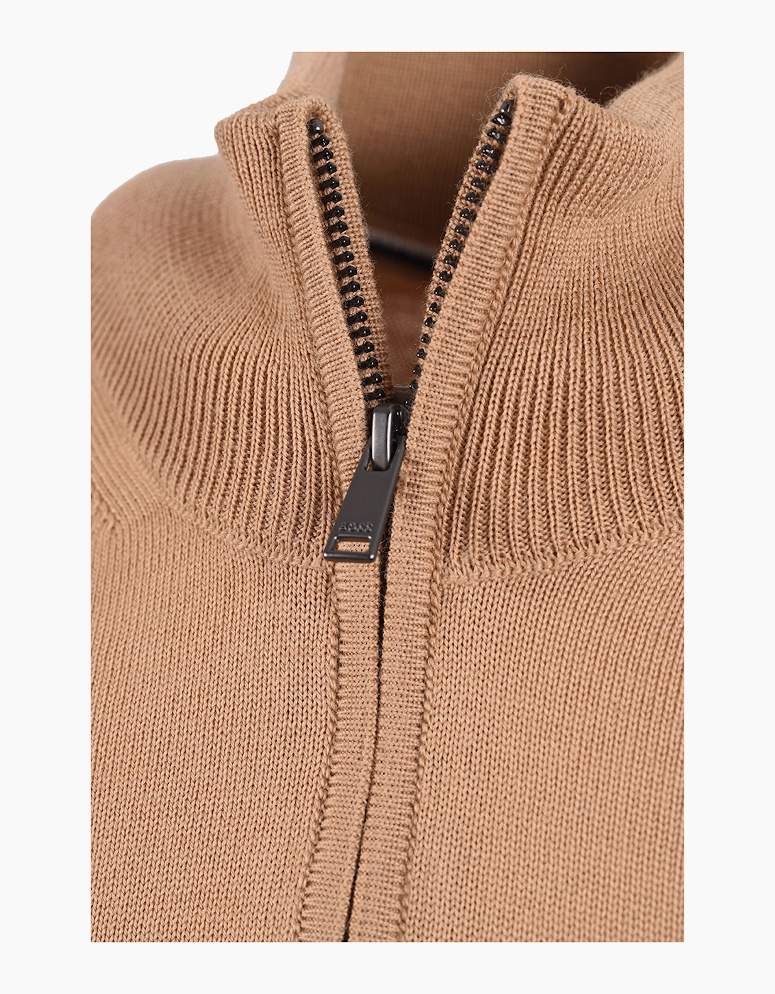 Boss Black BOSS H EBENJI HALF ZIP KNITWEAR MEDIUM BEIGE