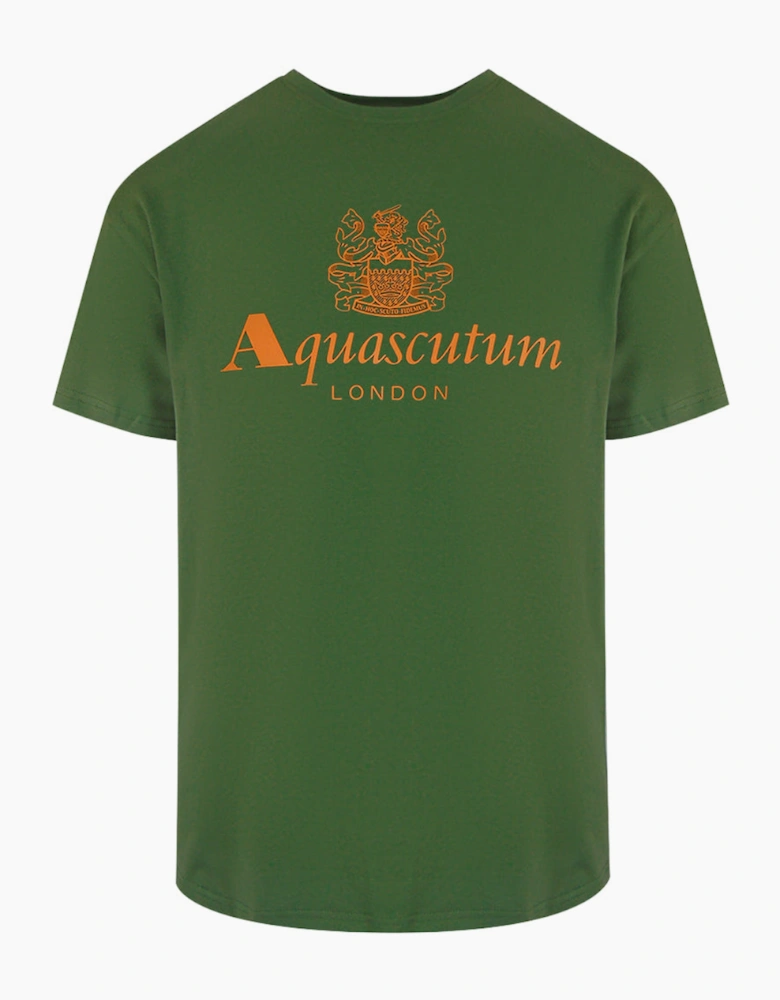 Aquascutum London Aldis Brand Logo Army Green T-Shirt
