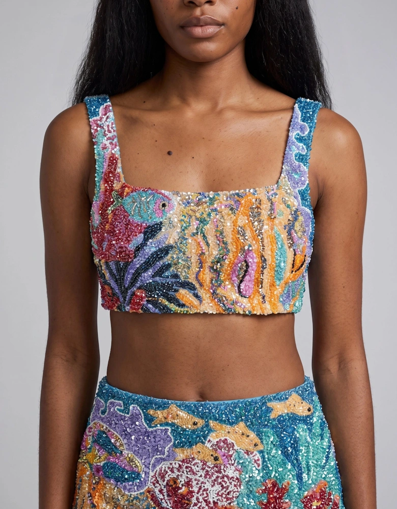 Coastal Blue Coral Co-ord Skirt