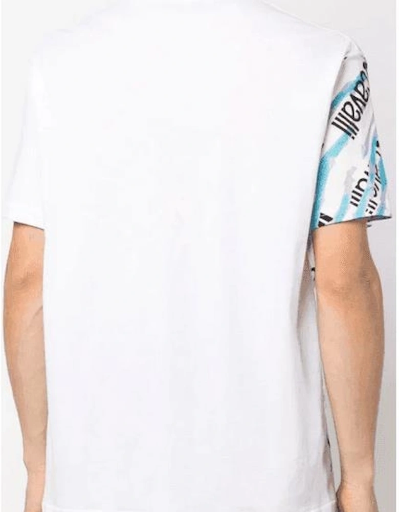 Camologo Cotton Allover Design White T-Shirt