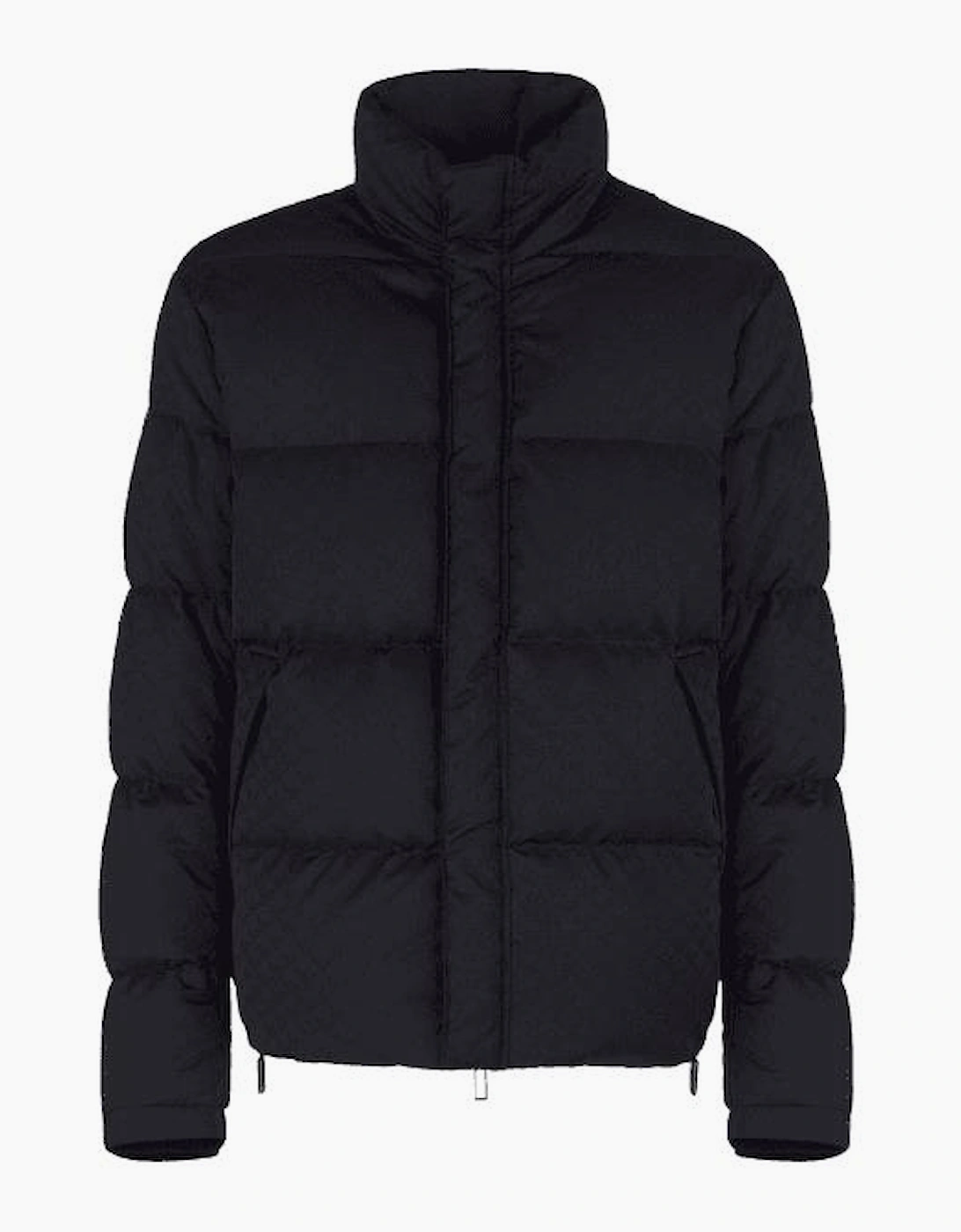 Allover Eagle Logo Quilted Navy Puffer Jacket