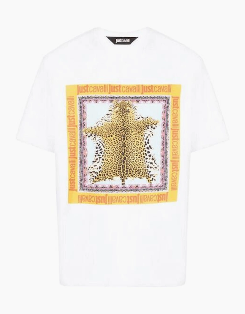Foulard Cotton Leopard Graphic White T-Shirt