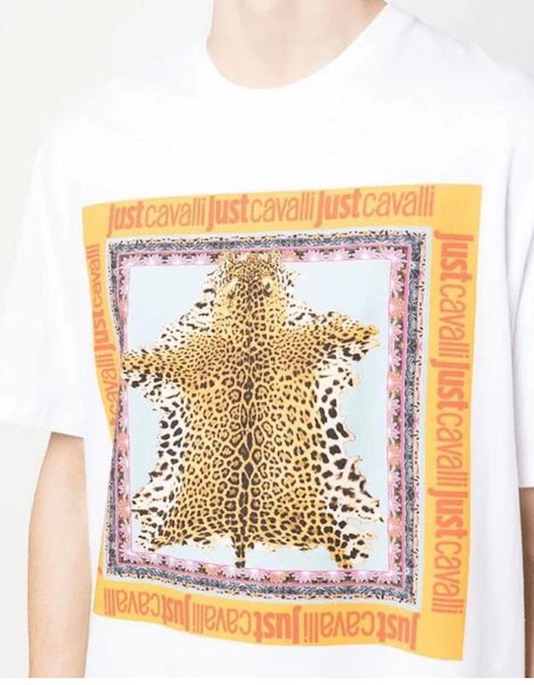 Foulard Cotton Leopard Graphic White T-Shirt
