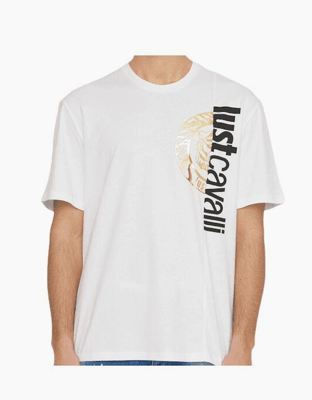 Split Logo Cotton White/Gold T-Shirt