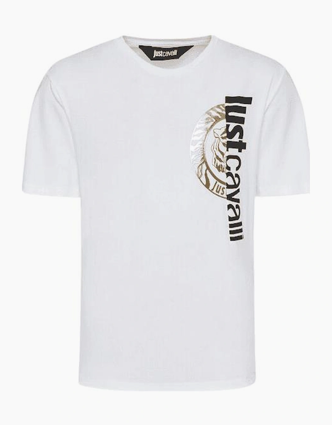 Split Logo Cotton White/Gold T-Shirt