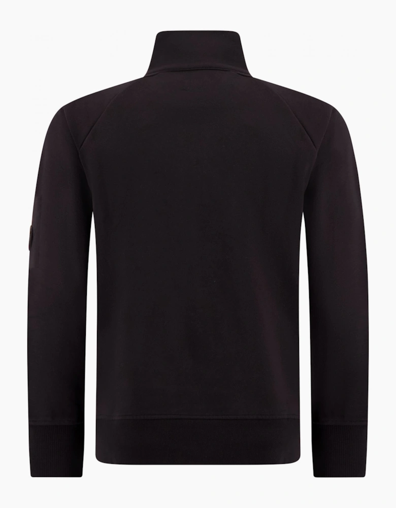Cotton Lens Logo Quarter Zip Black Sweatshirt
