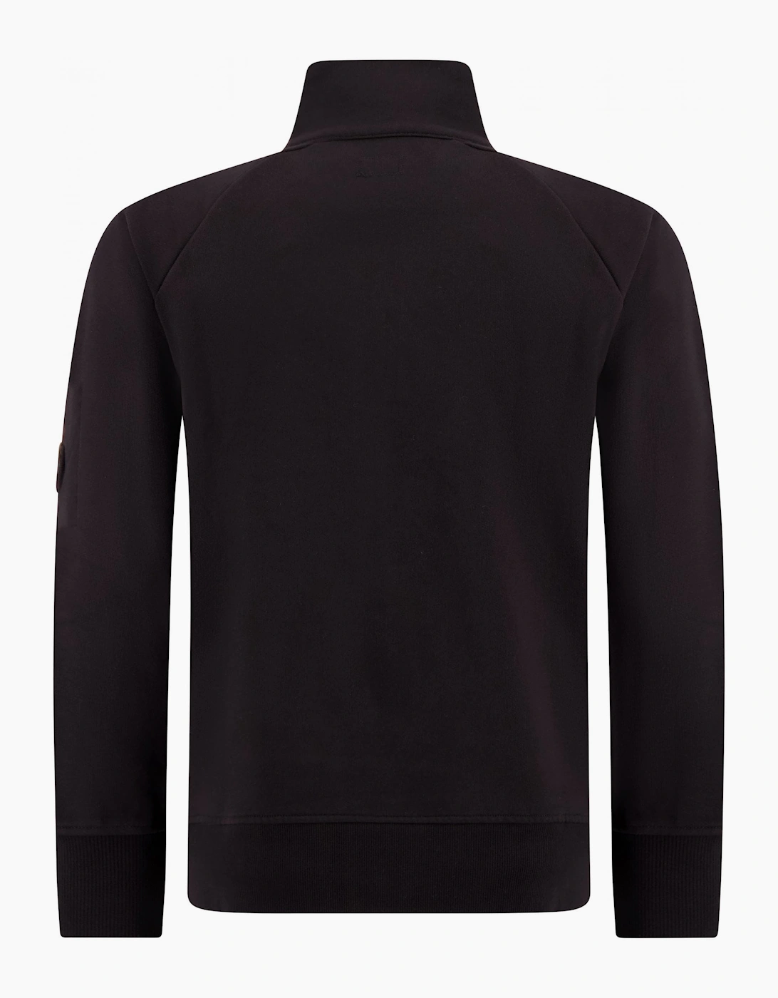 Cotton Lens Logo Quarter Zip Black Sweatshirt