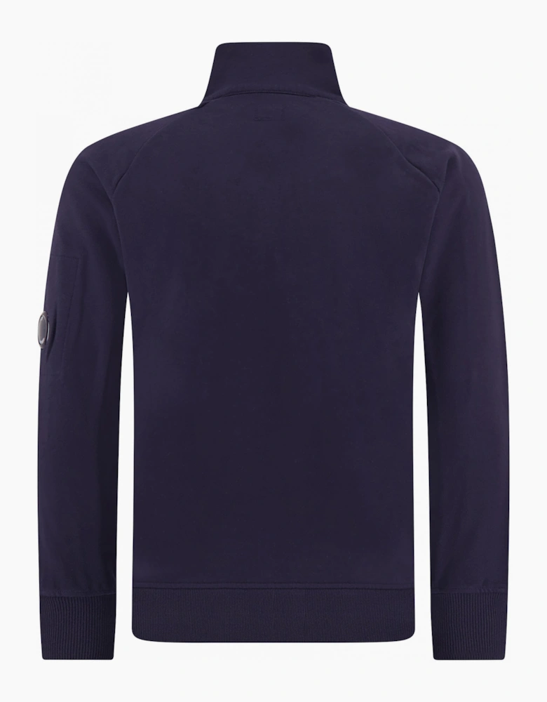 Cotton Lens Logo Quarter Zip Navy Sweatshirt