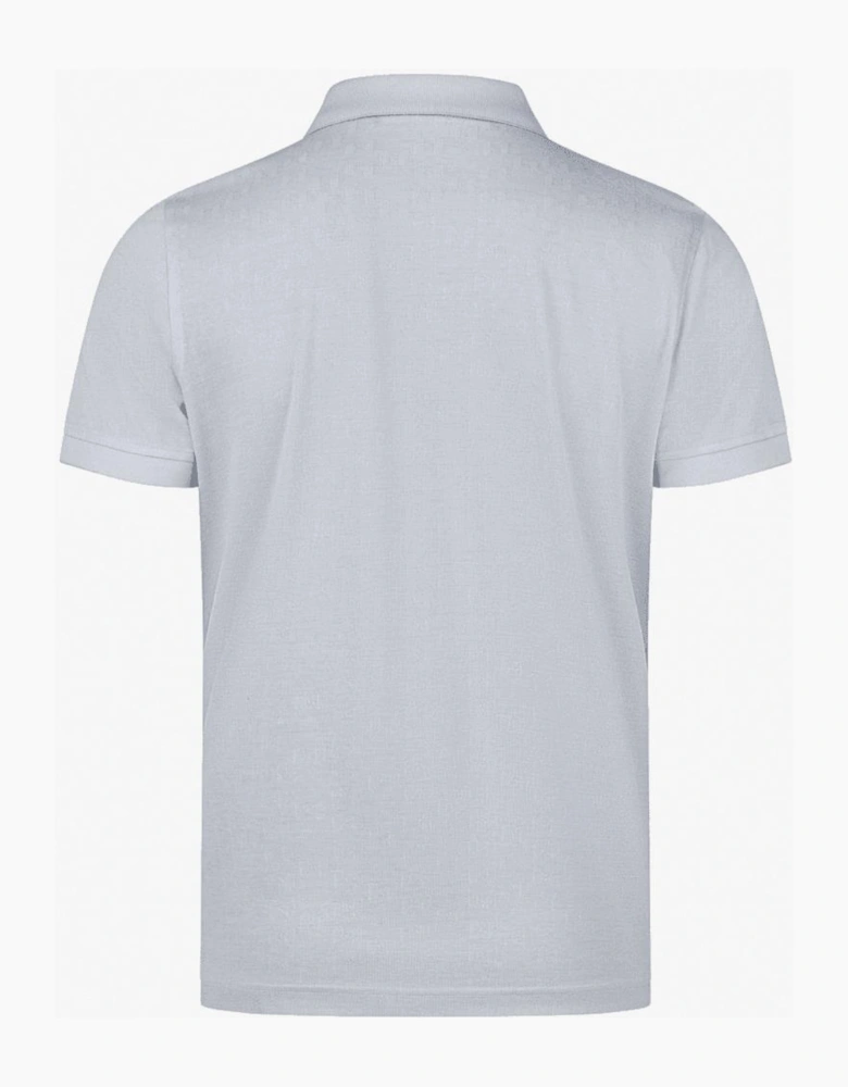 Cotton Monogram Logo Sky Blue Polo Shirt